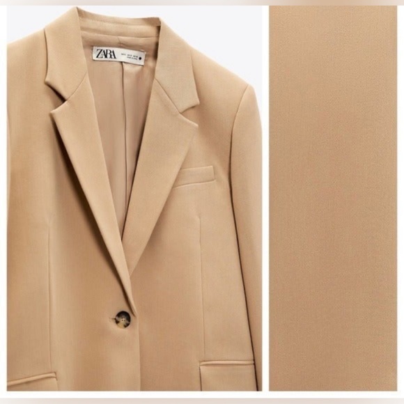 Zara light camel classy blazer jacket M NEW⭐️ - Picture 12 of 16